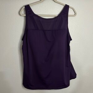 Lands End Women's Smoothing Control High Neck Tankini Swimsuit Top Purple 20W
